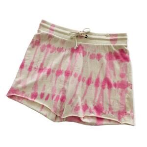 Threads 4 Thought Ivory and Pink Watercolor Tie Dye Pull On Shorts Small